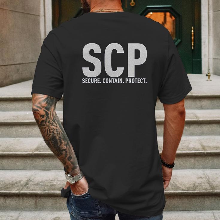 Scp Secure Contain Protect Youth Mens Back Print T-shirt Gifts for Men