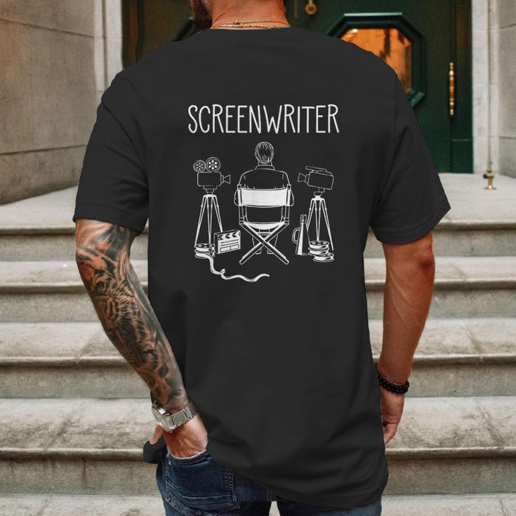 Screenwriter And Movie Director Gift For Cinema Lover Mens Back Print T-shirt Gifts for Men