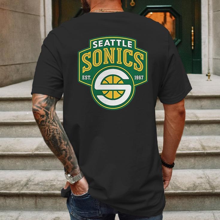 Seattle Supersonics Men Mens Back Print T-shirt Gifts for Men