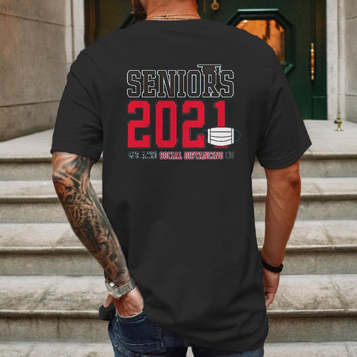 Seniors 2021 We Aced Social Distancing 101 Mens Back Print T-shirt Gifts for Men