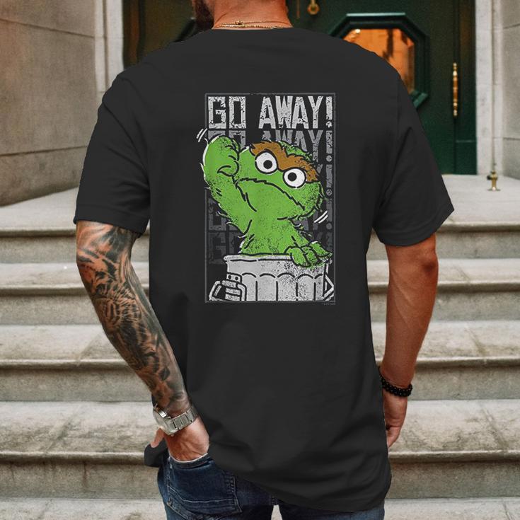 Sesame Street Oscar The Grouch Go Away Mens Back Print T-shirt Gifts for Men