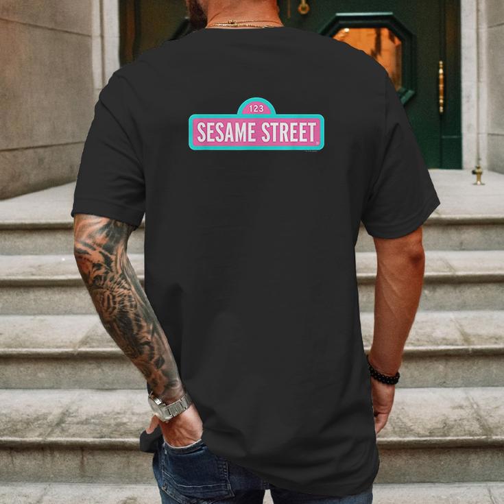 Sesame Street Pink Logo Mens Back Print T-shirt Gifts for Men