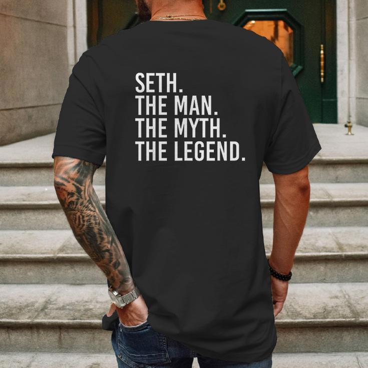 Seth The Man The Myth The Legend Funny Gift Mens Back Print T-shirt Gifts for Men