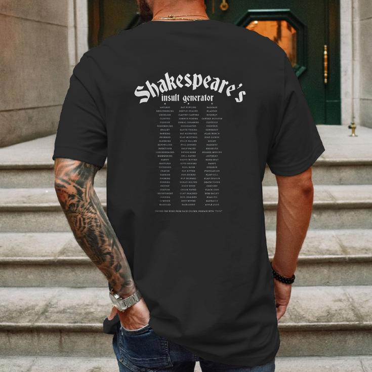 Shakespeare Insult Generator Mens Back Print T-shirt Gifts for Men