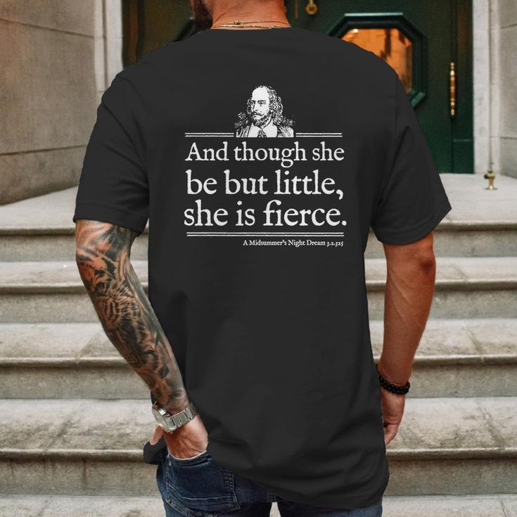 She Is Little Fierce Shakespeare Quote Shirt Mens Back Print T-shirt Gifts for Men