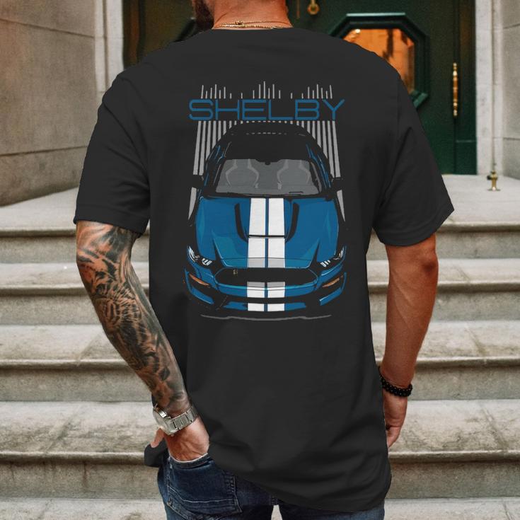 Shelby Gt350 Blue White Mens Back Print T-shirt Gifts for Men