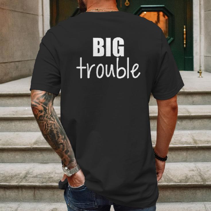 Sibling Big Trouble Little Trouble Mens Back Print T-shirt Gifts for Men