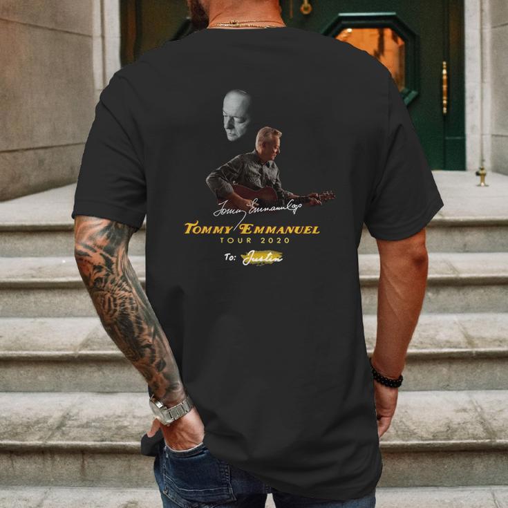 Signature Tommy Emmanuel 2020 To Justin Shirtn Mens Back Print T-shirt Gifts for Men