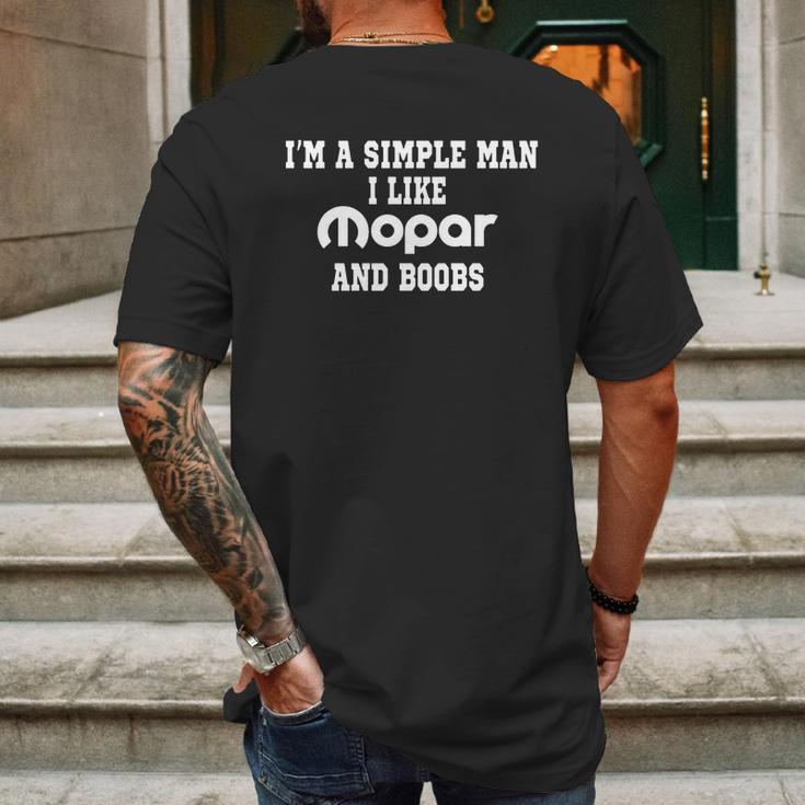 Im A Simple Man I Like Mopar Boobs Mens Back Print T-shirt Gifts for Men