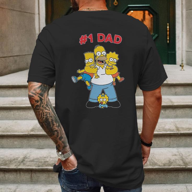 The Simpsons Cuddle Number One Dad Mens Back Print T-shirt Gifts for Men