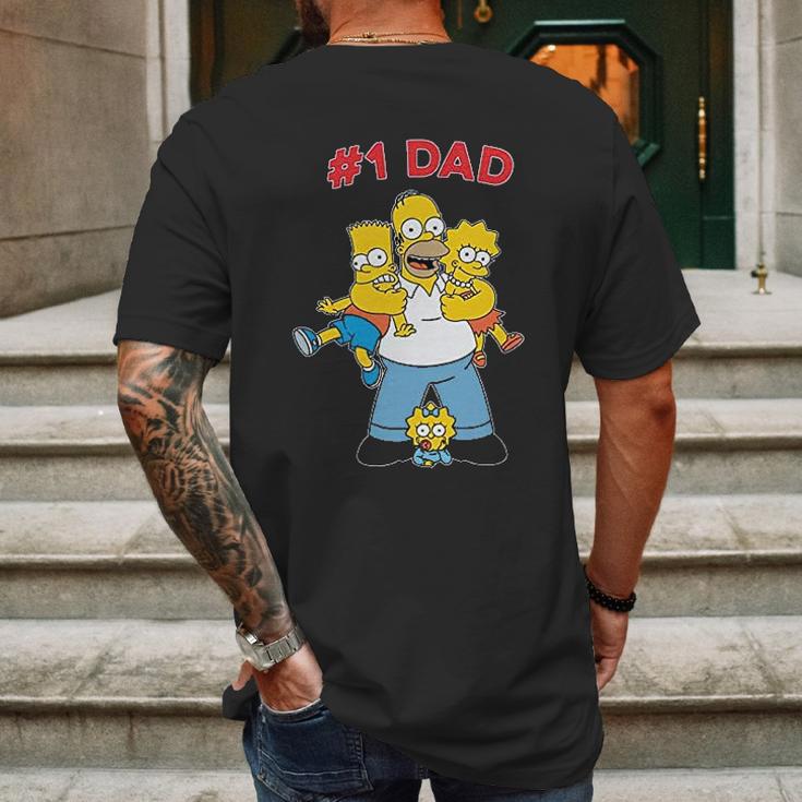 The Simpsons Cuddle Number One Dad Mens Back Print T-shirt Gifts for Men