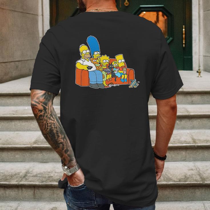 The Simpsons Homer Marge Maggie Bart Lisa Simpson Couch Mens Back Print T-shirt Gifts for Men