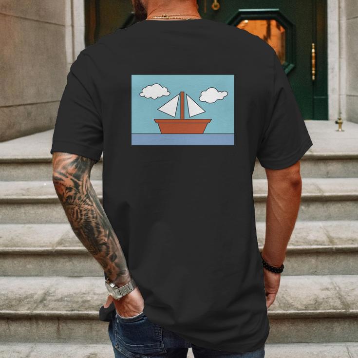 Simpsons Sailboat Painting Mens Back Print T-shirt Gifts for Men