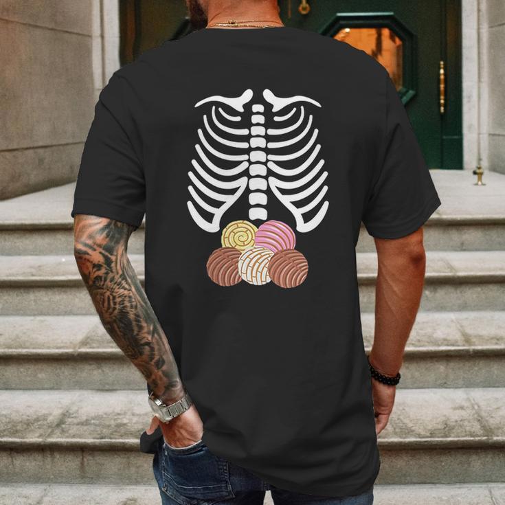 Skeleton Rib Cage Mexican Pan Dulce Concha Mens Back Print T-shirt Gifts for Men