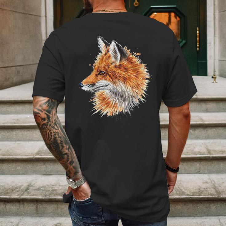 Sm Fuchs | Fox Mens Back Print T-shirt Gifts for Men