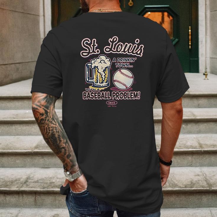 Smack Apparel St Louis Baseball Fans A Drinking Town Mens Back Print T-shirt Gifts for Men