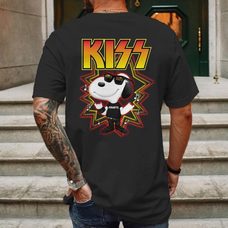 Snoopy Kiss Band Mens Back Print T-shirt Gifts for Men