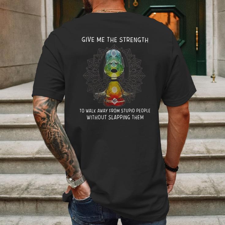 Snoopy Lotus Yoga Give Me A Strength T-Shirt Mens Back Print T-shirt Gifts for Men