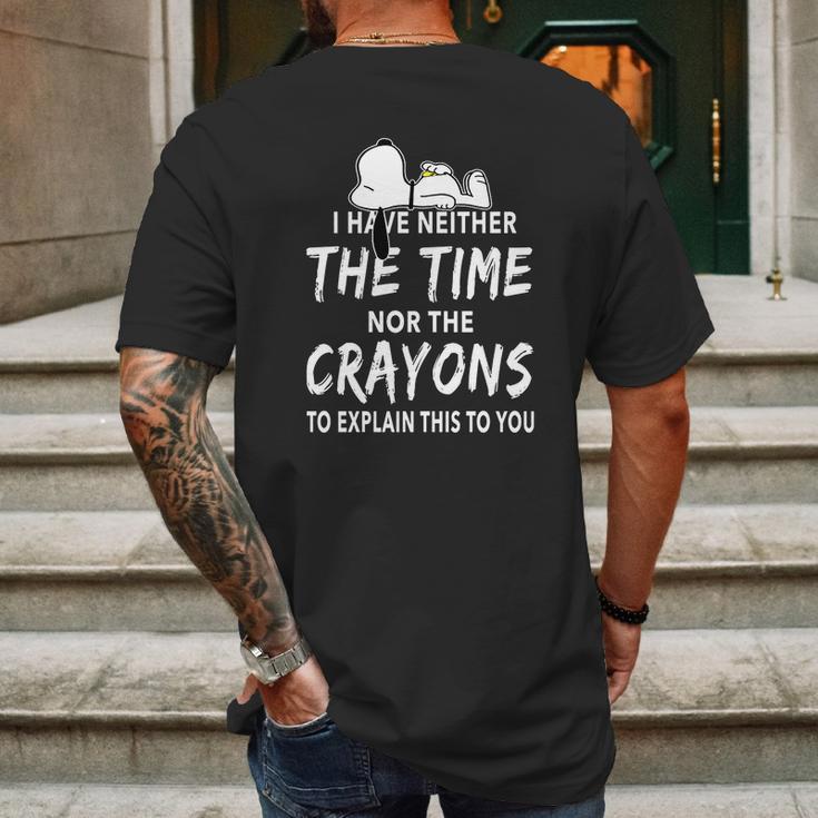 Snoopy I Have Neither The Time Nor The Crayons Mens Back Print T-shirt Gifts for Men