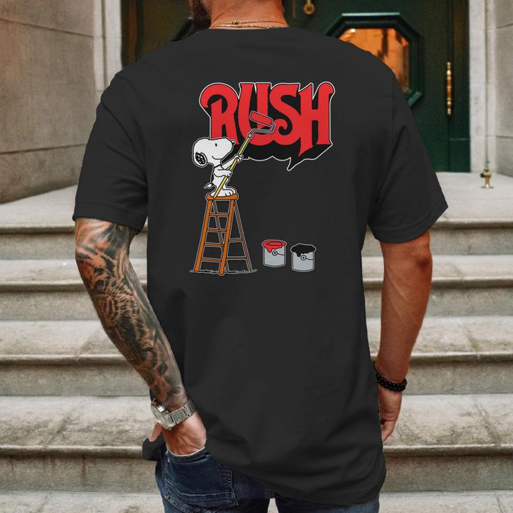 Snoopy Paint Rush Mens Back Print T-shirt Gifts for Men