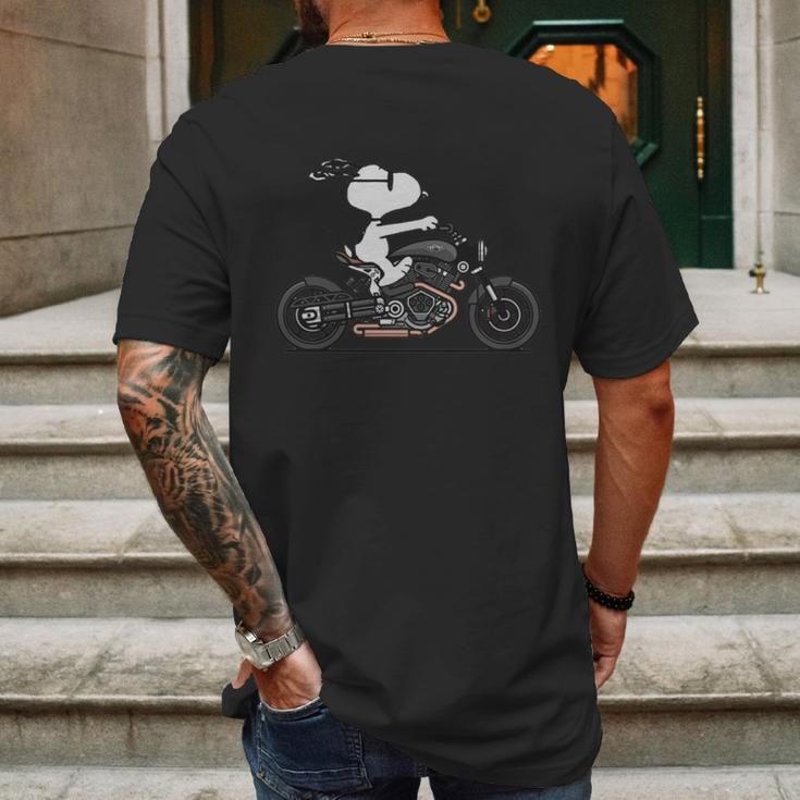 Snoopy Riding Motorcycle Shirt Mens Back Print T-shirt Gifts for Men