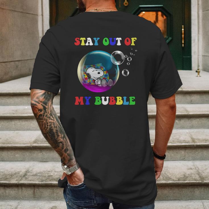 Snoopy Sleeping Stay Out Of My Bubble Mens Back Print T-shirt Gifts for Men