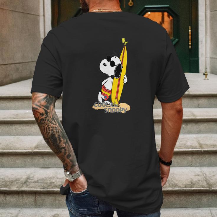 Snoopy Surfing Mens Back Print T-shirt Gifts for Men