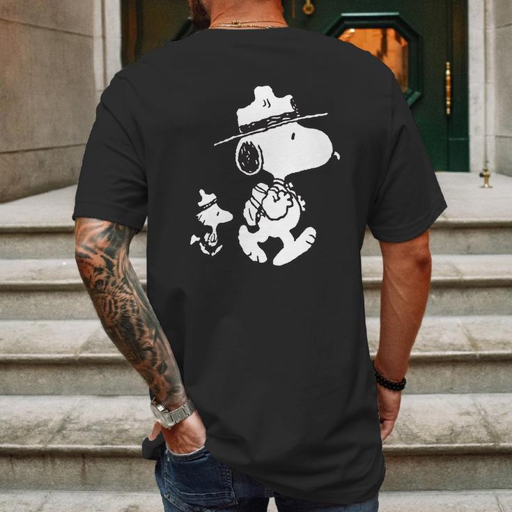 Snoopy Woodstock Peanut Mens Back Print T-shirt Gifts for Men