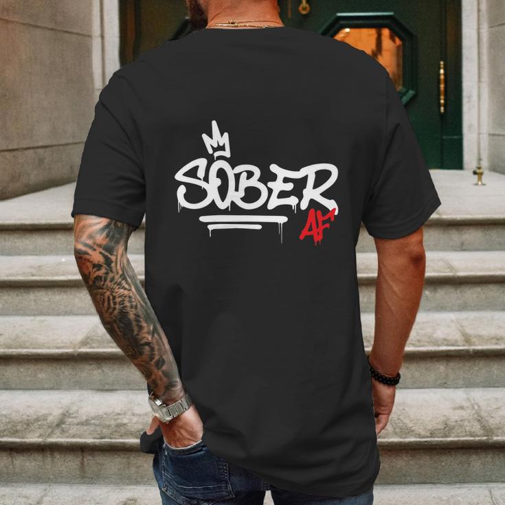 Sober Af Graffiti Mens Back Print T-shirt Gifts for Men