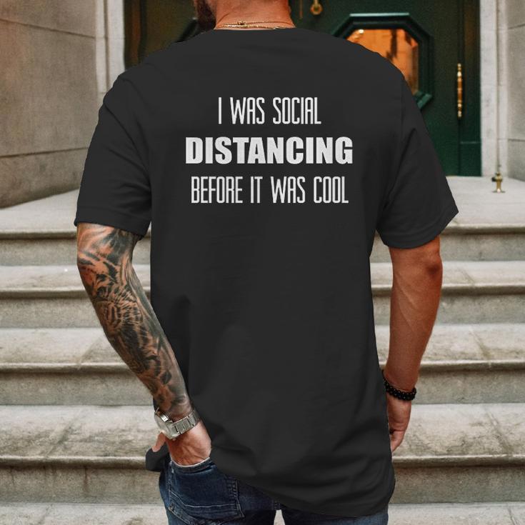 I Was Social Distancing Mens Back Print T-shirt Gifts for Men