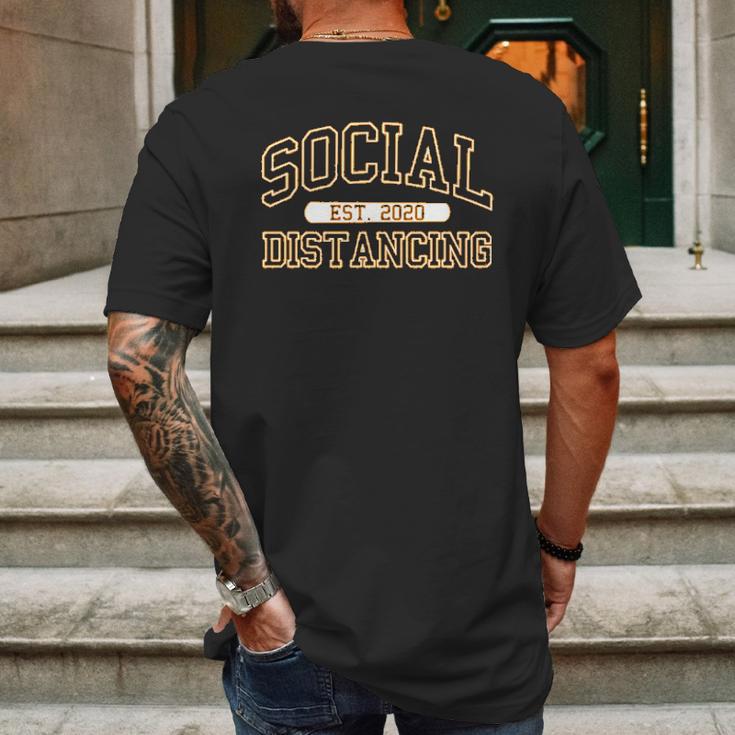 Social Distancing Est 2020 Funny Mens Back Print T-shirt Gifts for Men