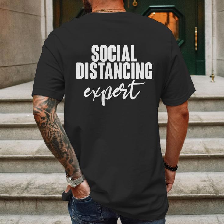 Social Distancing Expert Funny Pandemic Mens Back Print T-shirt Gifts for Men