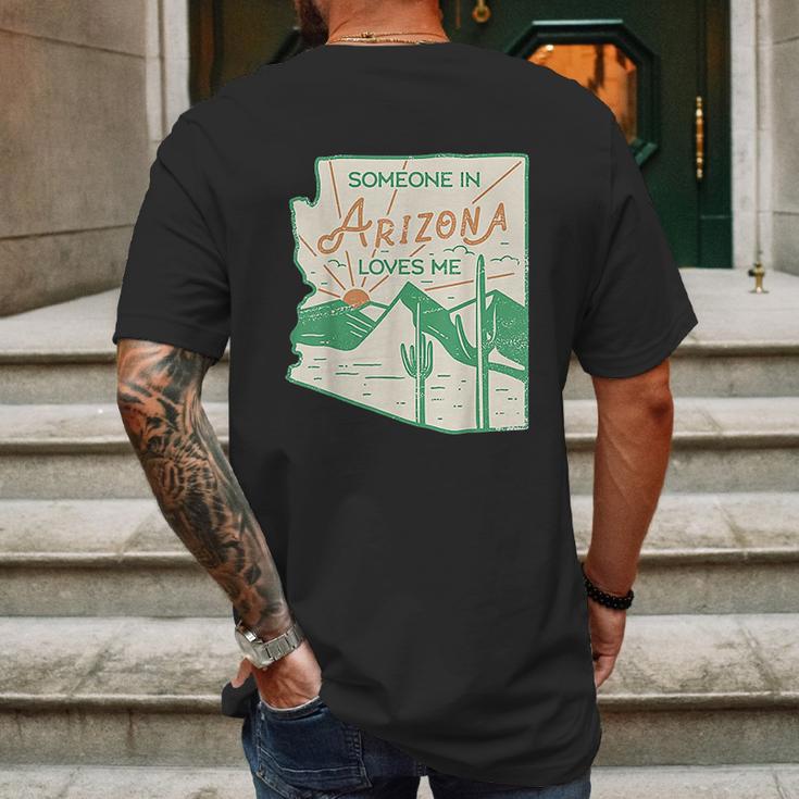 Someone In Arizona Loves Me Vintage Retro State Badge Gift Mens Back Print T-shirt Gifts for Men