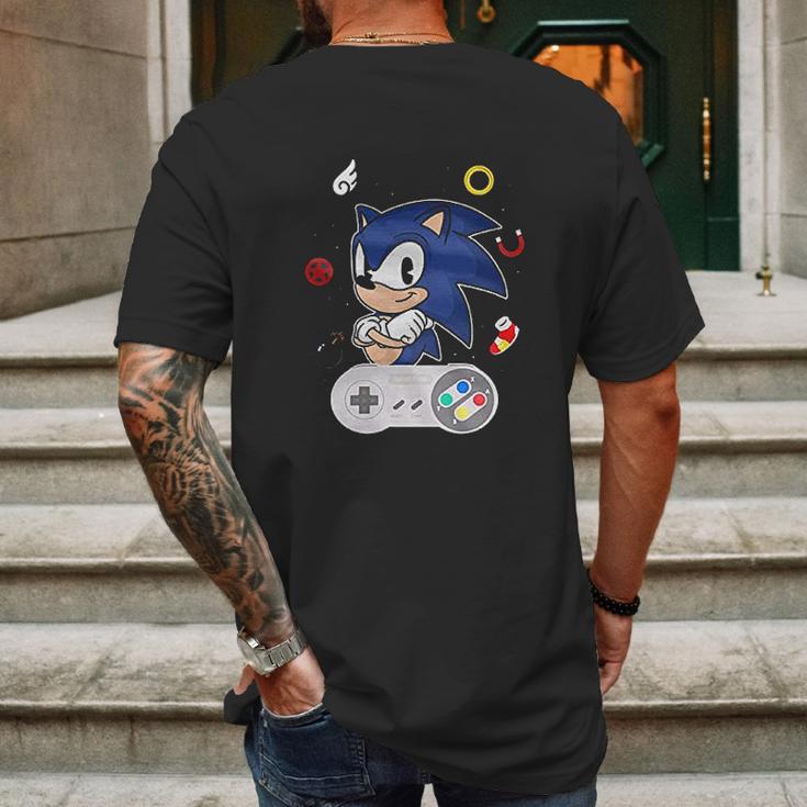 Sonic Cute Simple Black Mens Back Print T-shirt Gifts for Men