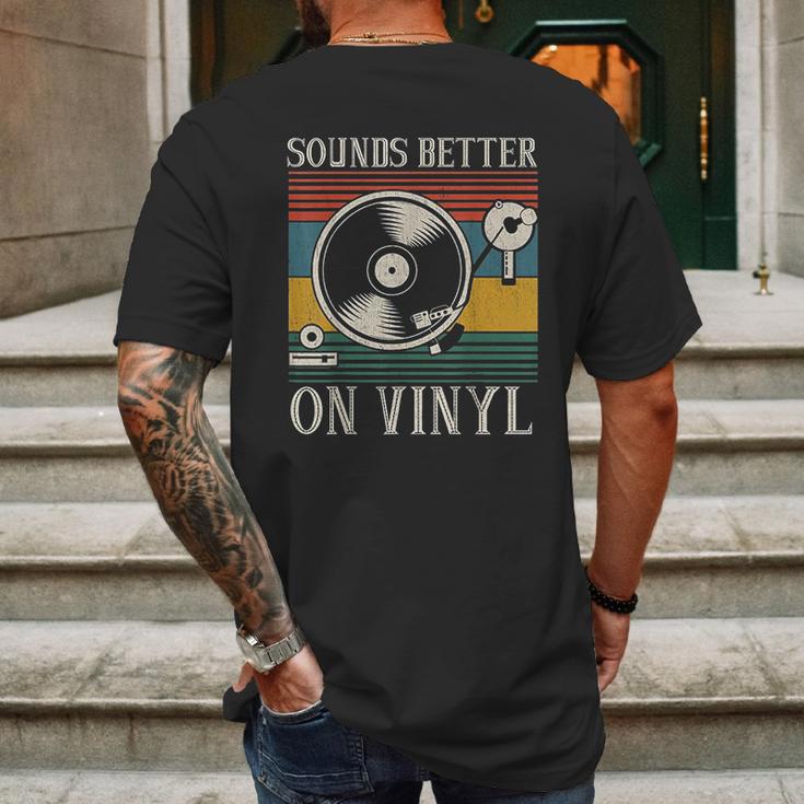 Sounds Better On Vinyl Record Album Mens Back Print T-shirt Gifts for Men