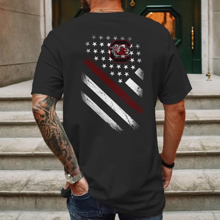 South Carolina Gamecocks American Flag Mens Back Print T-shirt Gifts for Men