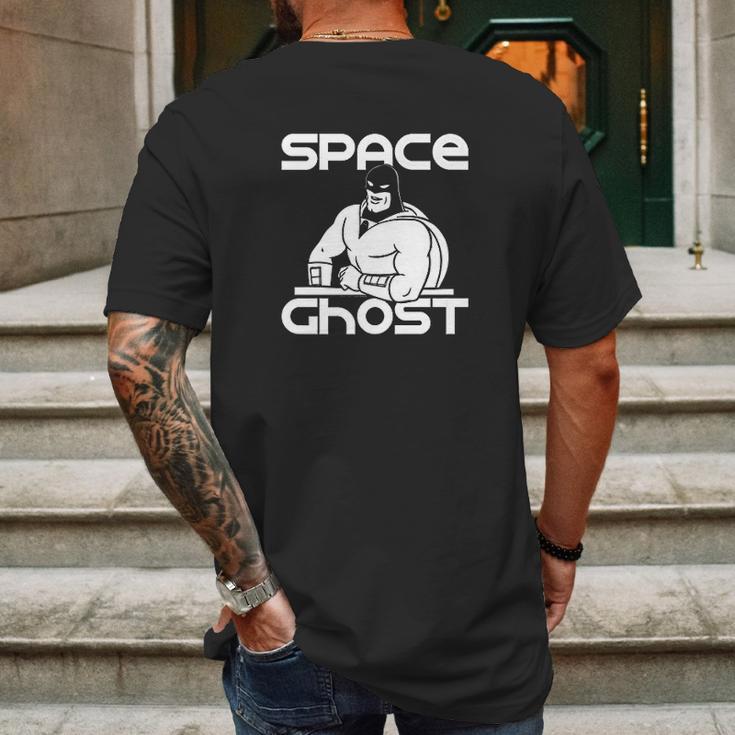 Space Ghost Line Art Space Ghost At Desk Mens Back Print T-shirt Gifts for Men