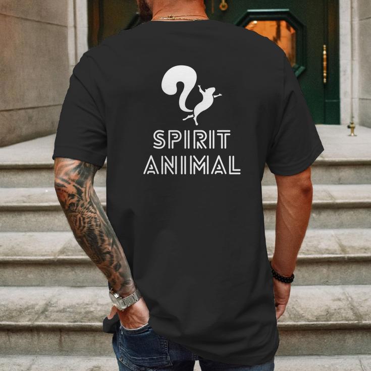 Spirit Animal Squirrel Pullover Funny Humor Gif Hal Mens Back Print T-shirt Gifts for Men