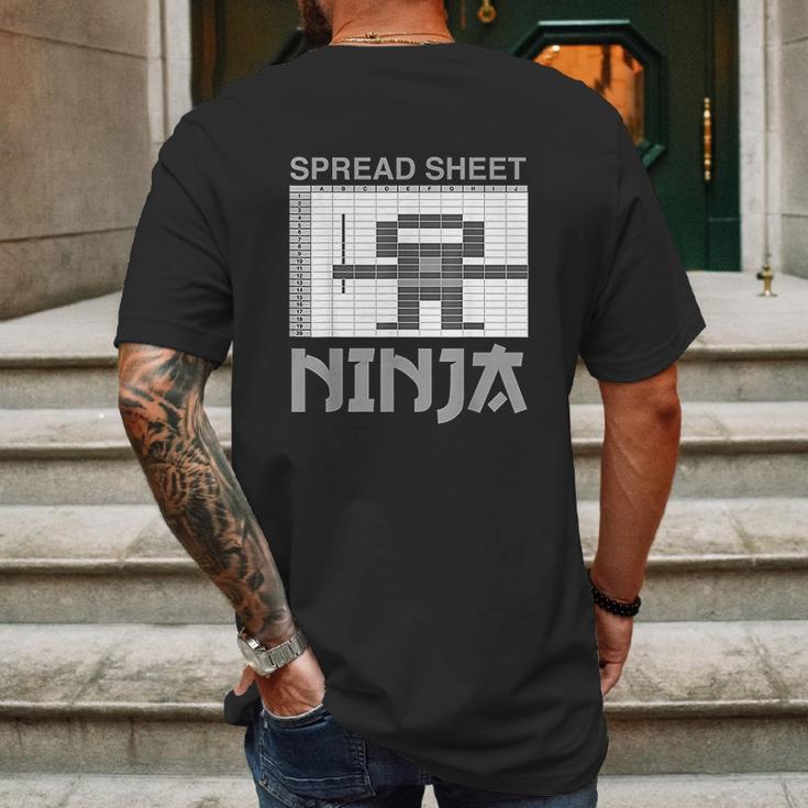 Spread Sheet Ninja Funny Office Party Excel Data Lover Mens Back Print T-shirt Gifts for Men