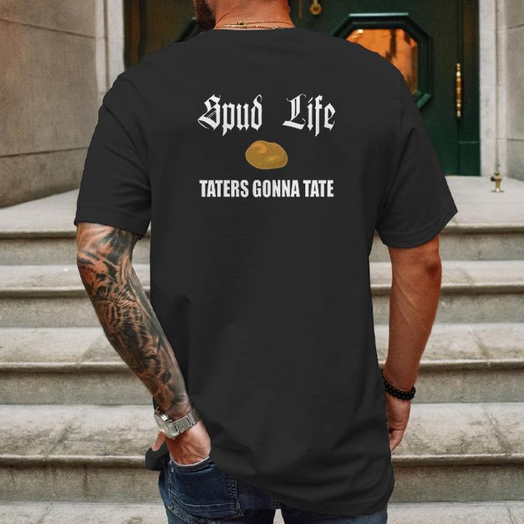 Spud Life Potato Pun Mens Back Print T-shirt Gifts for Men