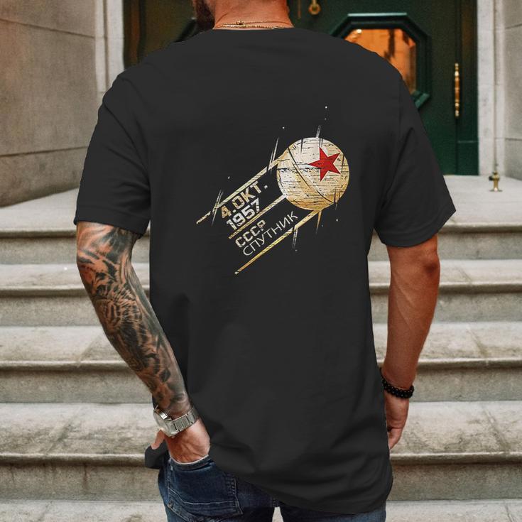 Sputnik Space Satellite Russian Soviet Union 1957 Cccp Mens Back Print T-shirt Gifts for Men