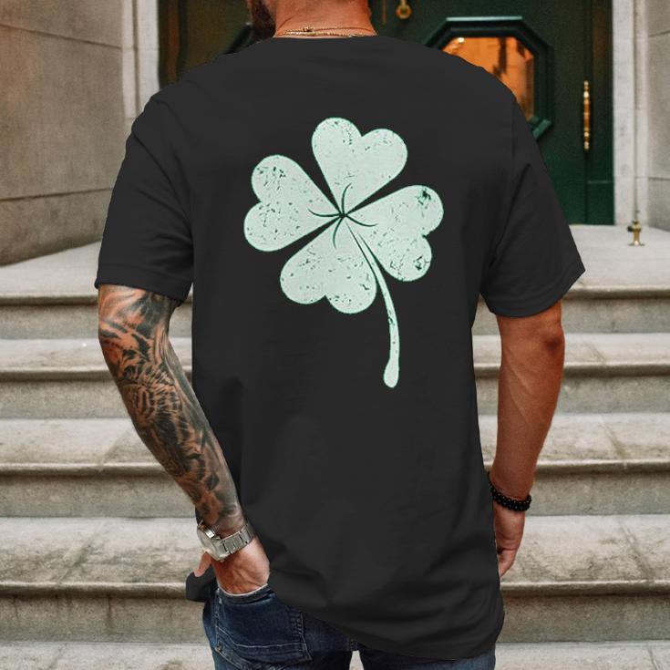 St Patricks Day Lucky Charm Clover Youth Kids Mens Back Print T-shirt Gifts for Men