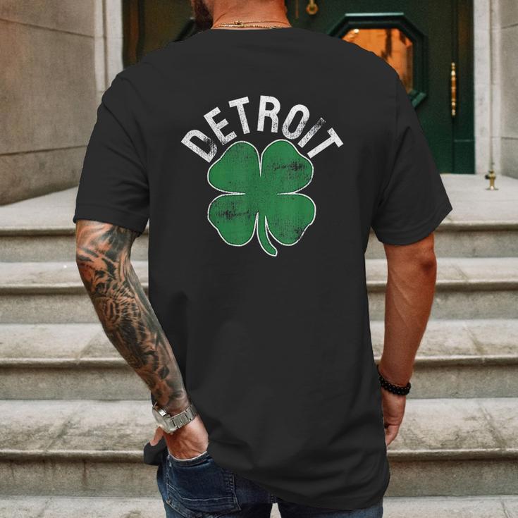 St Patricks Day Shamrock Detroit Michigan Mens Back Print T-shirt Gifts for Men