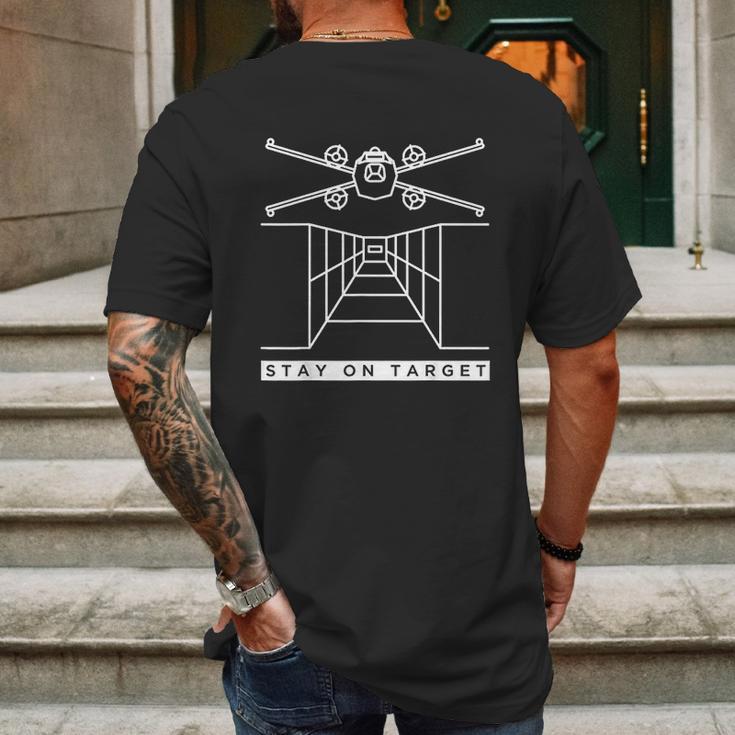 Star Wars Stay On Target Line Art Mens Back Print T-shirt Gifts for Men