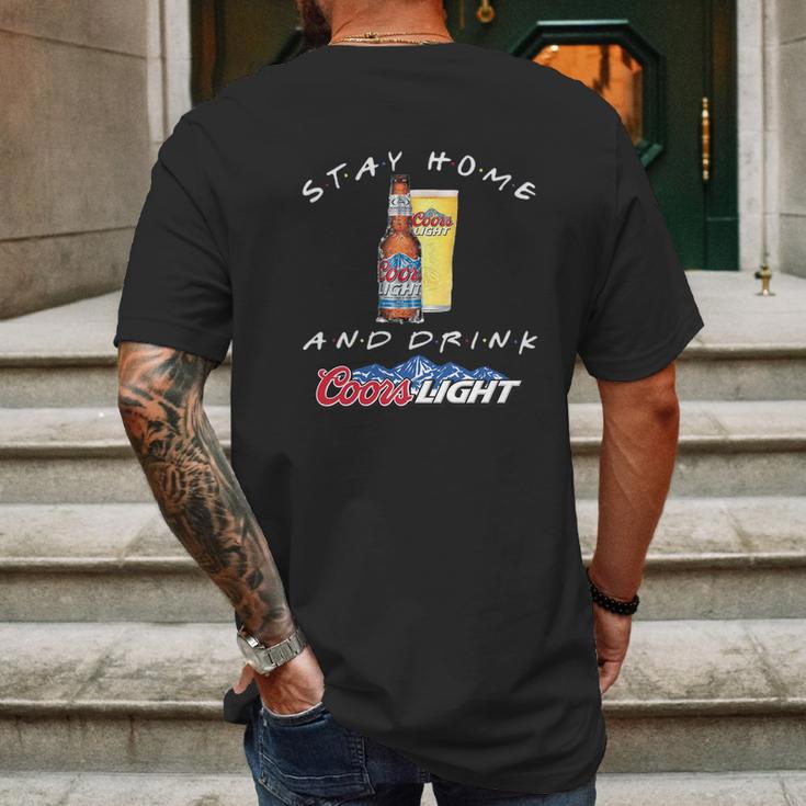 Stay Home And Drink Coors Light Coronavirus Shirt Mens Back Print T-shirt Gifts for Men