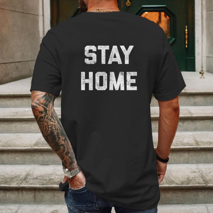 Stay Home Funny Pandemic Social Distancing Virus Mens Back Print T-shirt Gifts for Men