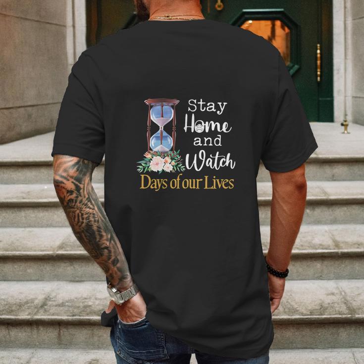 Stay Home And Watch Days Of Our Lives Mens Back Print T-shirt Gifts for Men