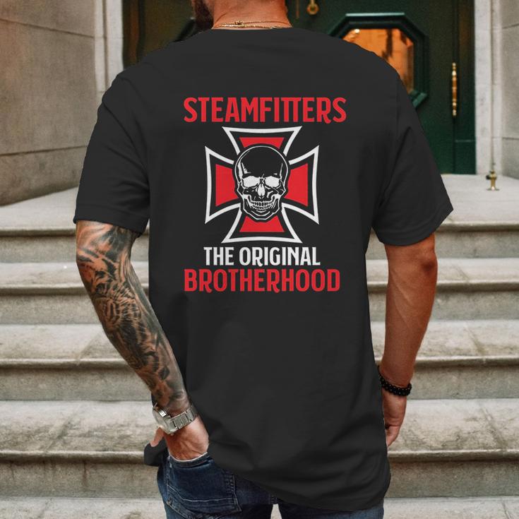 Steamfitters Skull Boiler Pipe Welders Gifts Mens Back Print T-shirt Gifts for Men