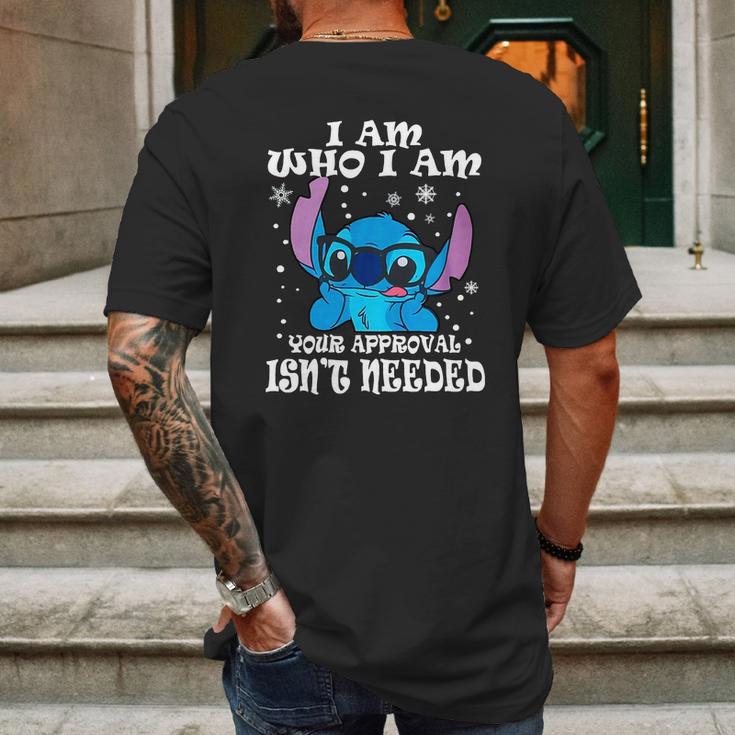 Stitch I Am Who I Am Your Approval Isnt Needed Mens Back Print T-shirt Gifts for Men