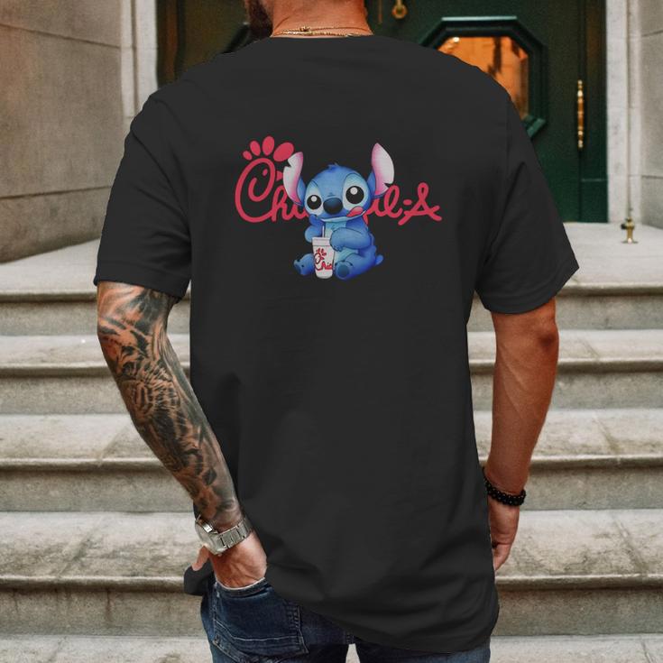 Stitch Drinking Mens Back Print T-shirt Gifts for Men